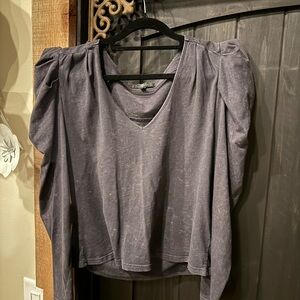 7 For All Mankind Charcoal Long Sleeve Top